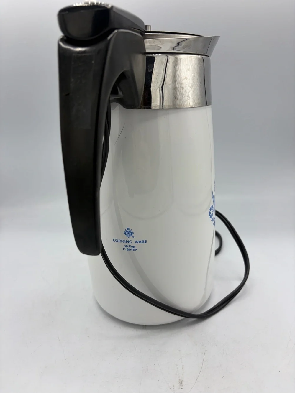 Corningware White Electric Pitcher with Blue Floral design - No Lid
